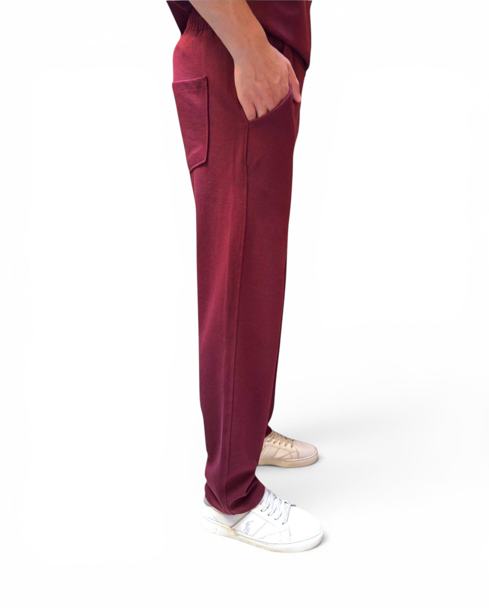 Straight-Leg Sweatpants - Burgundy