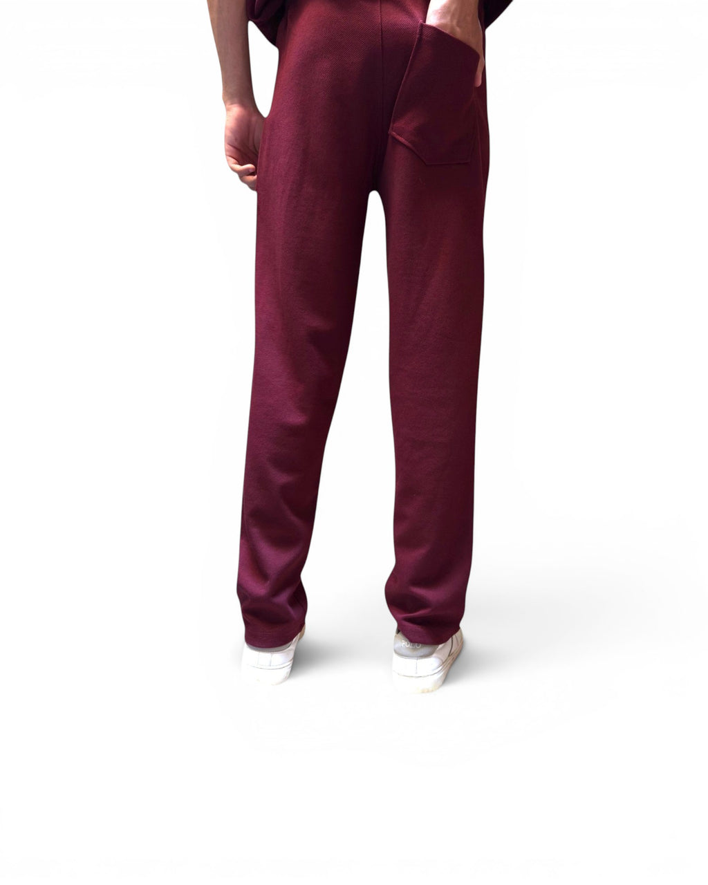 Straight-Leg Sweatpants - Burgundy
