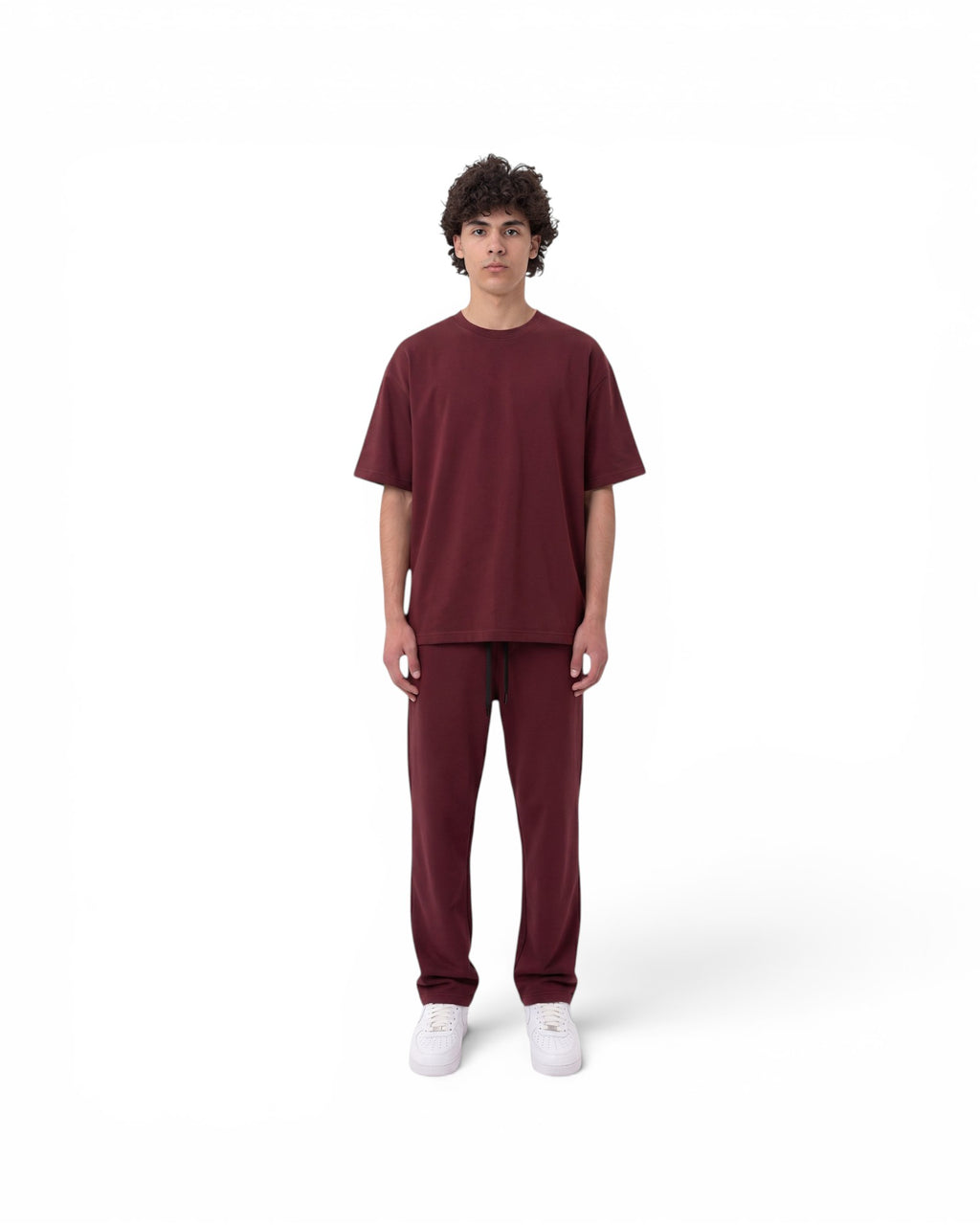 T-Shirt and Pants Set - Burgundy