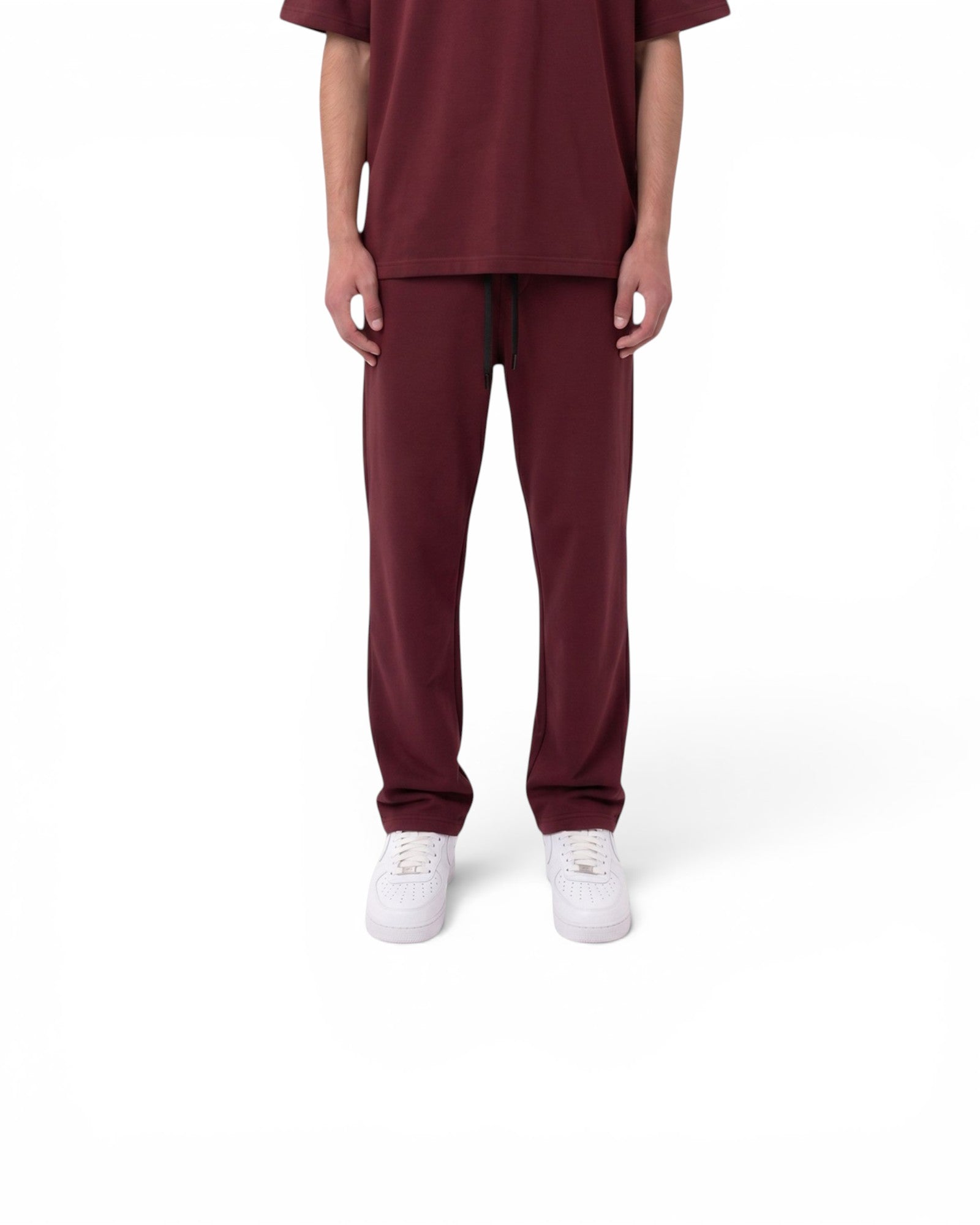 Straight-Leg Sweatpants - Burgundy