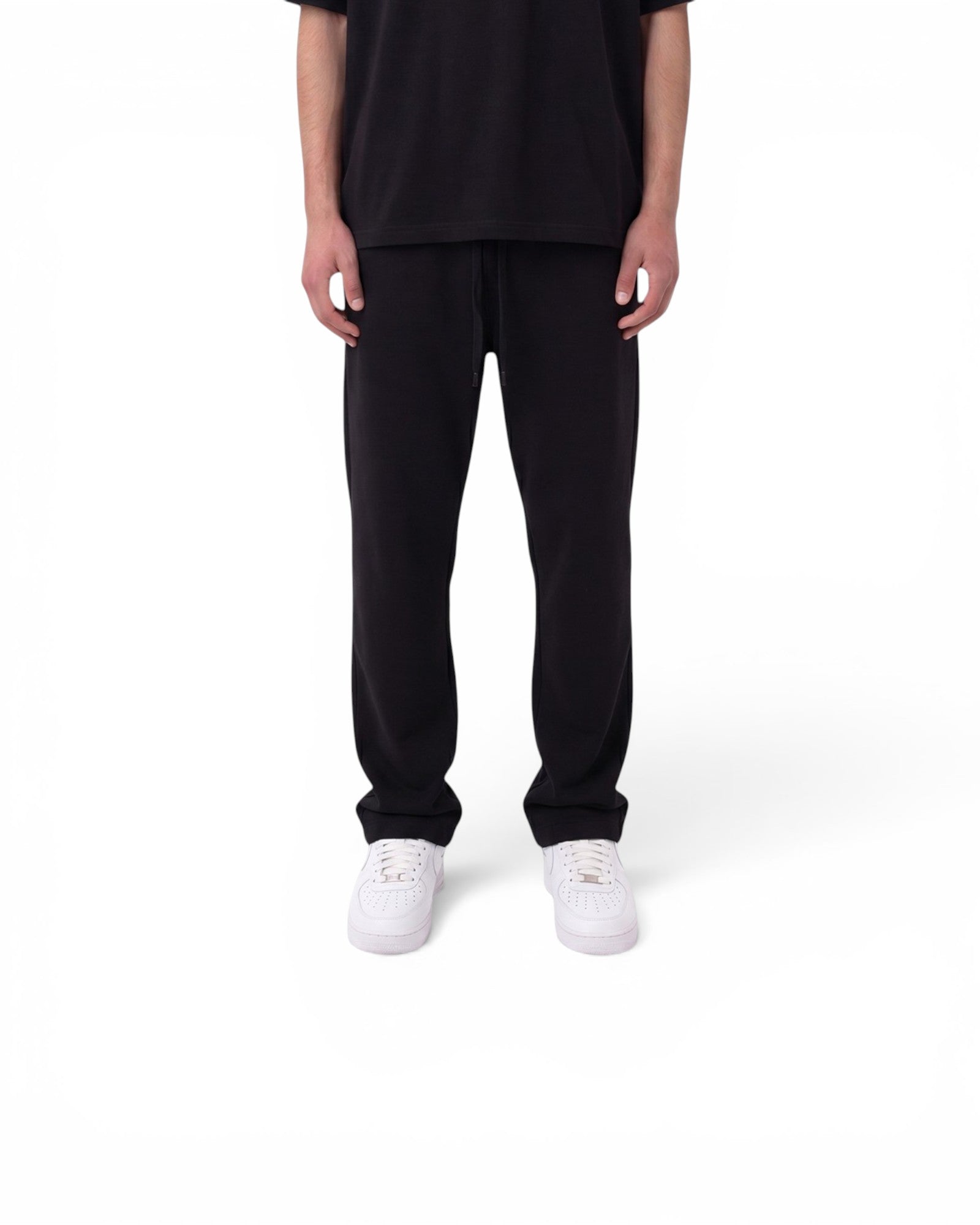 Straight-Leg Sweatpants - Black